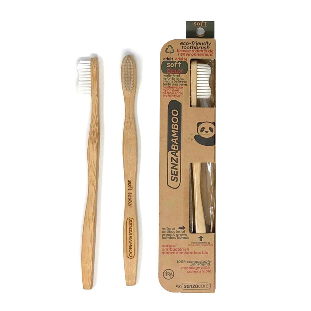 Senza Care Eco Friendly Bamboo Toothbrush, 6 Ea